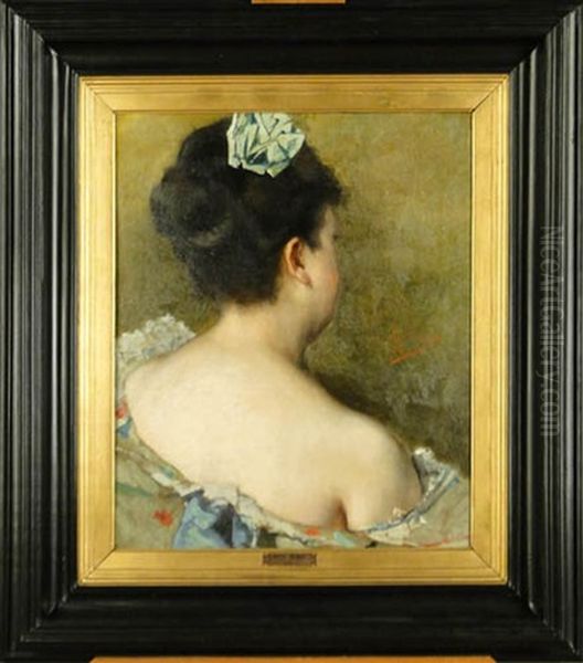 Portrait De Femme Oil Painting by Louis A. Dubois