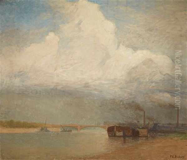 La Seine Et Le Pont De Charenton Oil Painting by Paul Emile Dubois