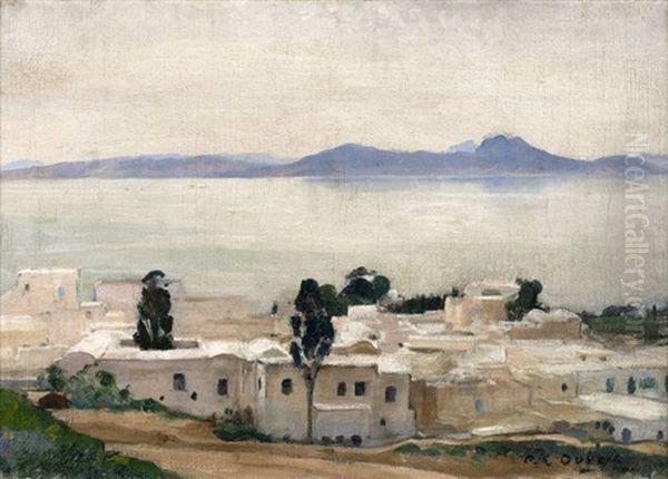 Vue De Sidi Bou Said Et Du Djebel Bou Kornine Oil Painting by Paul Emile Dubois