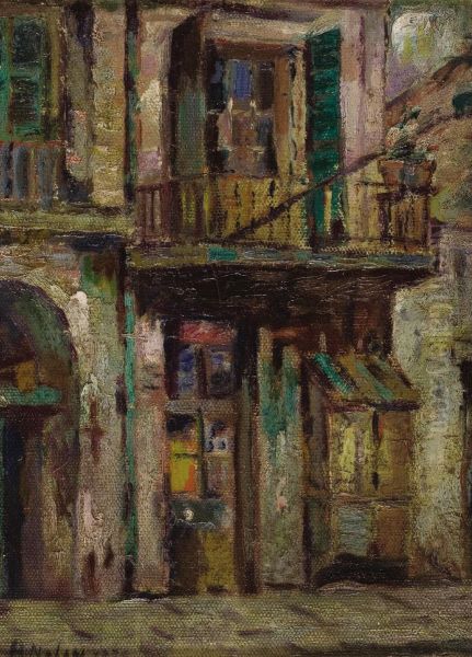 New Orleans Street Scene Oil Painting by Harry Armstrong Nolan