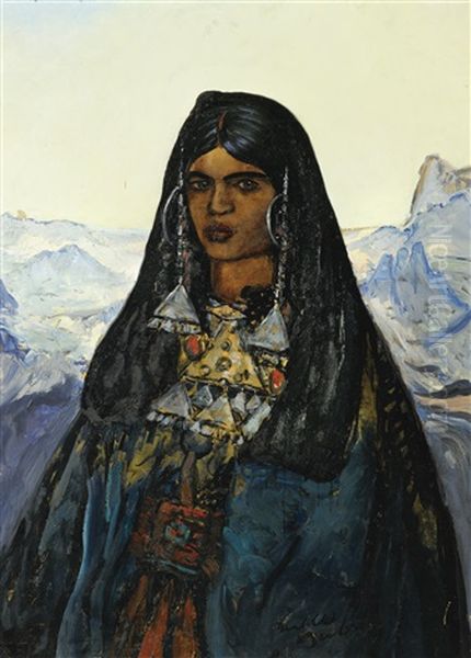 Tingelouz Femme Noble Du Hoggar Oil Painting by Paul Emile Dubois