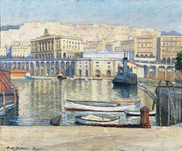 Vue De L'amiraute Dans Le Port D'alger Oil Painting by Paul Emile Dubois