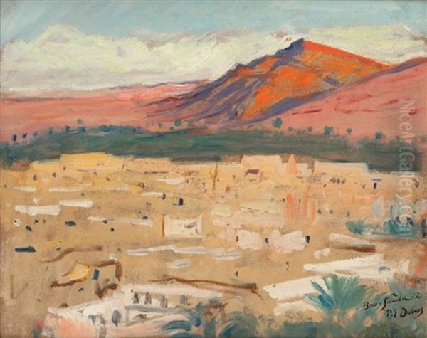 Vue De Bou Saada Oil Painting by Paul Emile Dubois