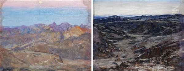 Deux Paysages D'algerie (2 Works) Oil Painting by Paul Emile Dubois