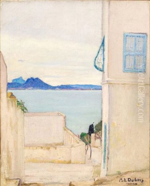 Sidi Bou Said, Vue Sur Le Bou Kornine Oil Painting by Paul Emile Dubois