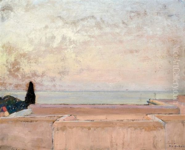 Vue De La Terrasse De La Villa Abd-el-tif, Alger Oil Painting by Paul Emile Dubois