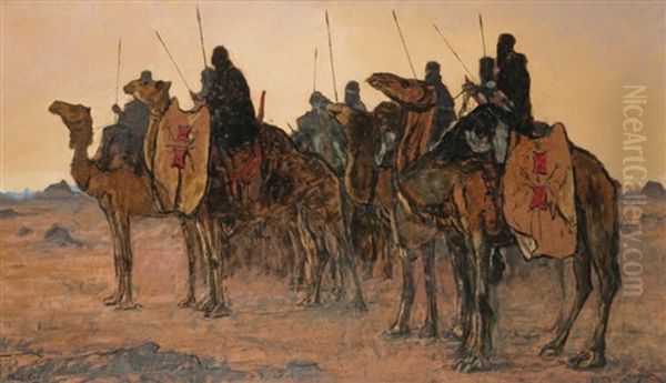 Mehariste Du Hoggar Oil Painting by Paul Emile Dubois