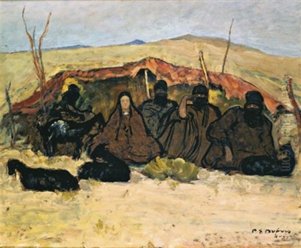 Campement Dans Le Hoggar Oil Painting by Paul Emile Dubois