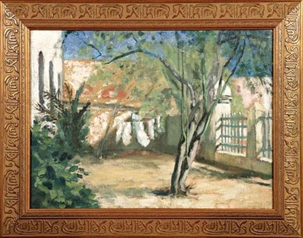 Cour Ensoleillee Au Maroc Oil Painting by Paul Emile Dubois