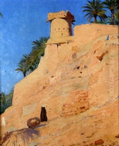 L'oasis Du Figuig, Maroc Oil Painting by Paul Emile Dubois