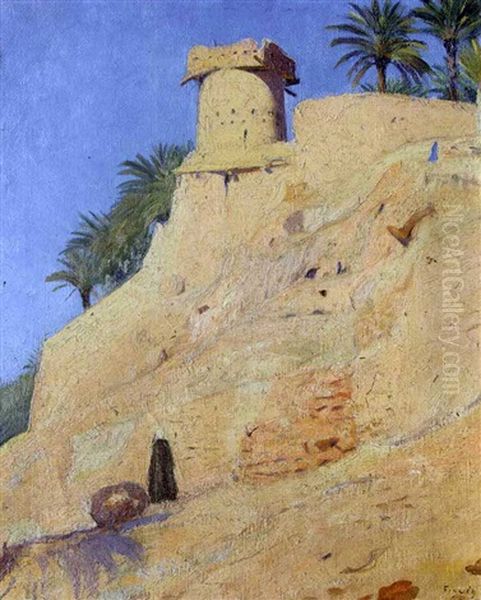 Oasis Foguig Le Djorf Oil Painting by Paul Emile Dubois