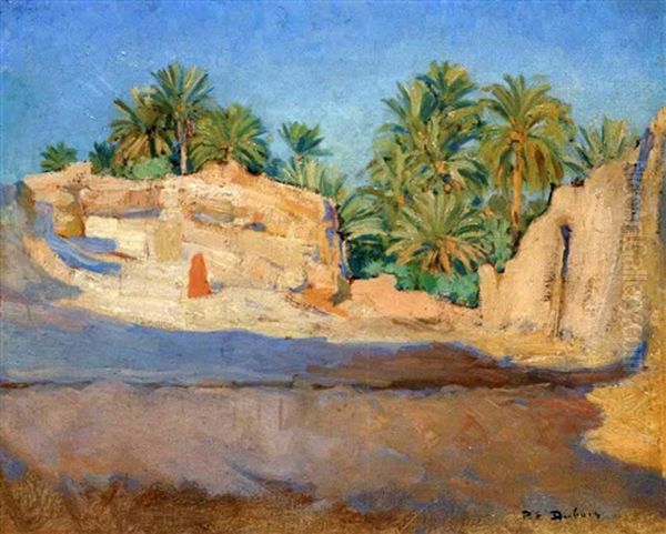 L'oasis De Bou Saade Oil Painting by Paul Emile Dubois