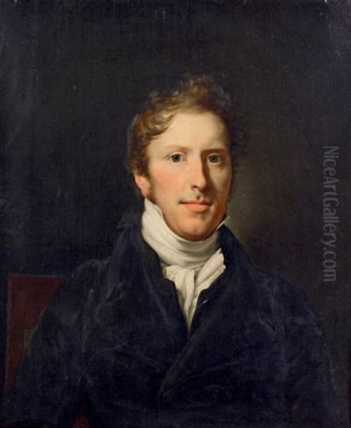 Portrait Presume De Charles Legh Master (1781 - 1861) Oil Painting by Alexandre Jean Dubois-Drahonet