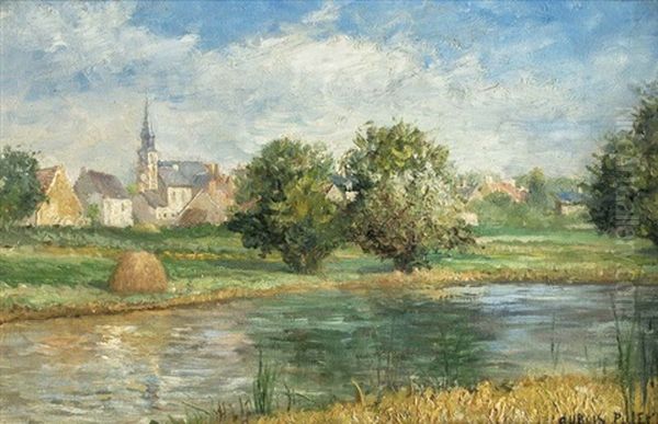 Village De Seur, Dans Le Loir Et Cher Oil Painting by Albert Dubois-Pillet