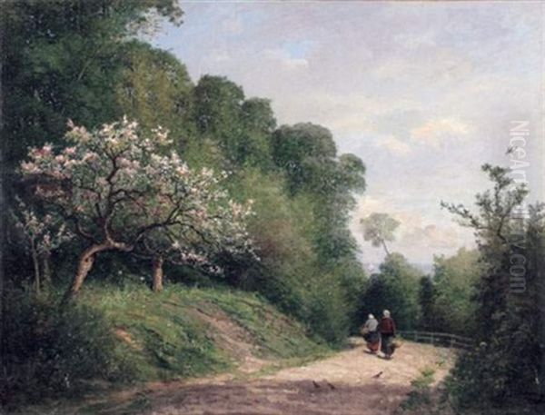 Le Chemin A Honfleur Oil Painting by Alexandre Dubourg