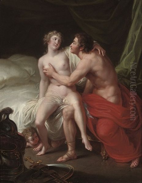 Venus And Mars Oil Painting by Louis Fabritius Dubourg