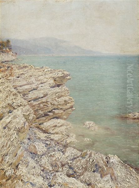 Rocky Coast Oil Painting by Nikolai Nikanorovich Dubovskoy