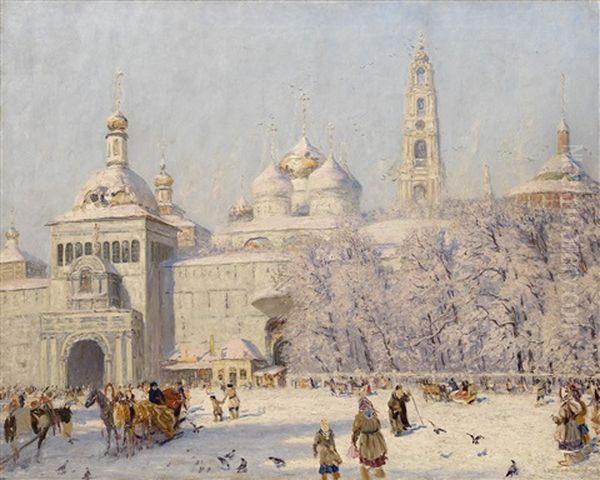 Blagovest Oil Painting by Nikolai Nikanorovich Dubovskoy