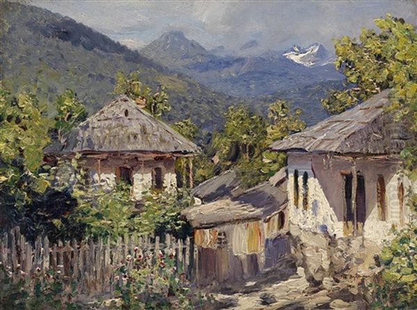 Mountain Village Oil Painting by Nikolai Nikanorovich Dubovskoy