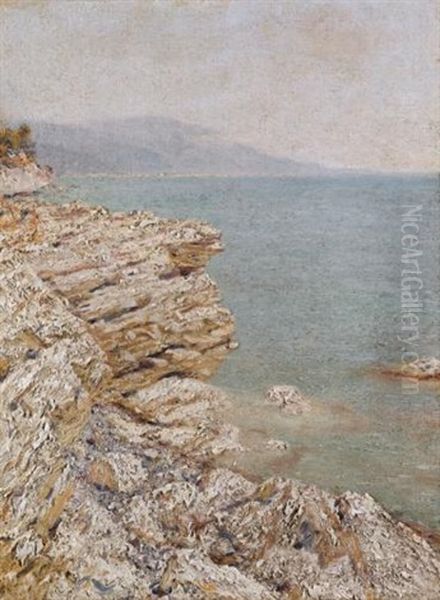 Cliffs Oil Painting by Nikolai Nikanorovich Dubovskoy