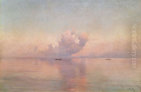 Ruhiges Meer Bei Sonnenuntergang Oil Painting by Nikolai Nikanorovich Dubovskoy