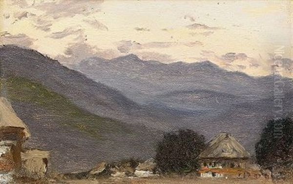 Mountain Settlement Oil Painting by Nikolai Nikanorovich Dubovskoy