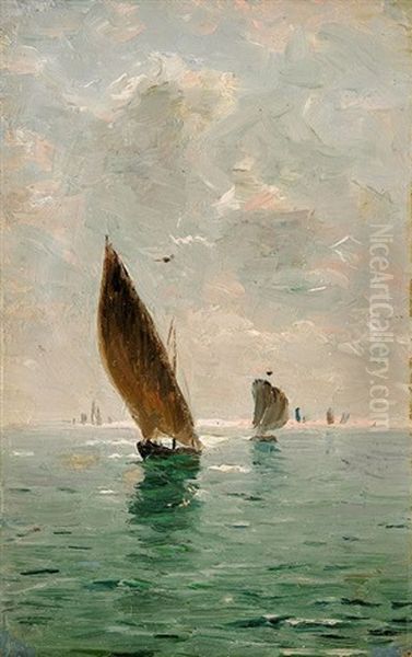 Sailing Boats Oil Painting by Nikolai Nikanorovich Dubovskoy