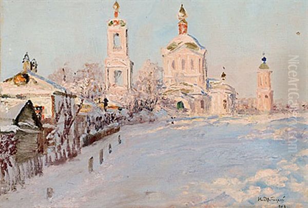 Vinterdag Oil Painting by Nikolai Nikanorovich Dubovskoy