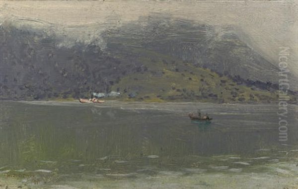 Lake Como, Italy Oil Painting by Nikolai Nikanorovich Dubovskoy