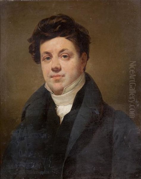 Portrait De Jeune Homme En Buste Oil Painting by Claude Marie Dubufe