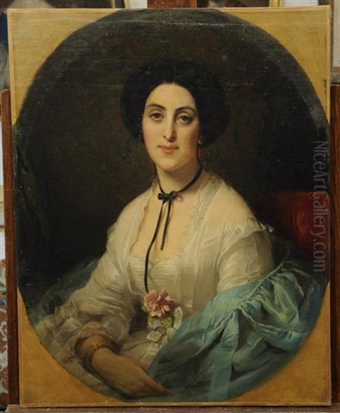 Portrait De Madame Bretonneau De Moydier by Edouard Louis Dubufe