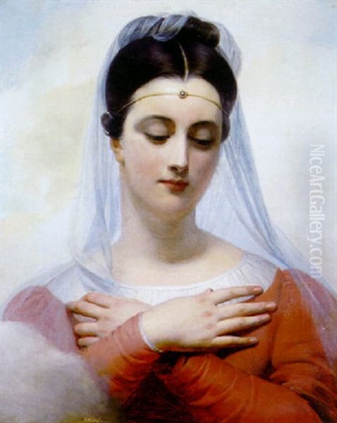 Meditation Oil Painting by Edouard Louis Dubufe