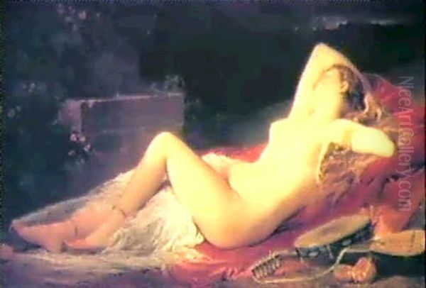 L'odalisque Endormie Oil Painting by Edouard Louis Dubufe