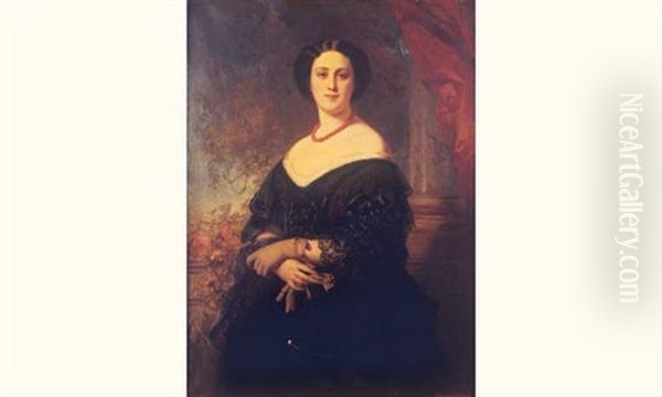 Portrait De Marguerite Henriette L'huillier Oil Painting by Edouard Dubuffe