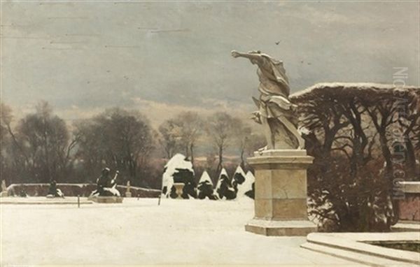 Le Parc De Versailles Oil Painting by Albert-Lucien Dubuisson