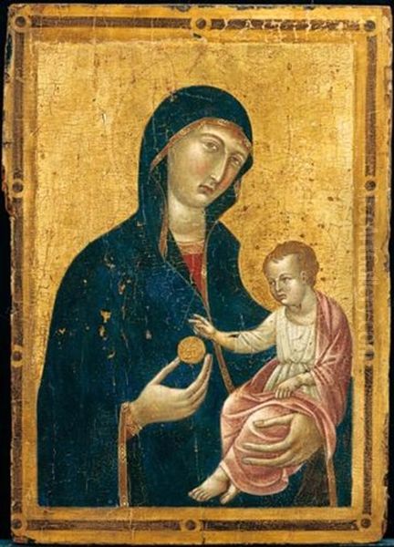 Madonna Col Bambino Oil Painting by  Duccio di Buoninsegna