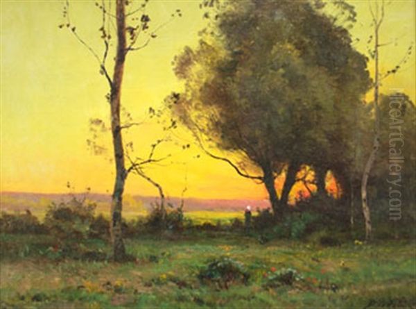 Coucher De Soleil Oil Painting by Daniel Duchemin