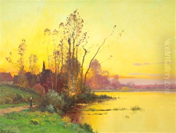 L'etang Oil Painting by Daniel Duchemin