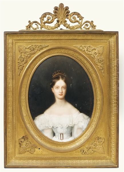 Princesse Clementine D'orleans, Future Princesse De Saxe-coburg Et Gotha (1817-1907) Oil Painting by Jean Baptiste Joseph Duchesne