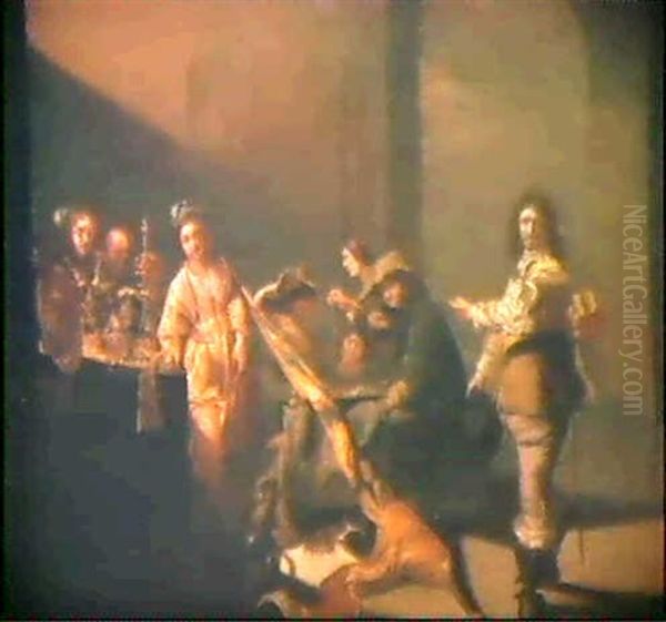 Soldaten Mit Frauen In Der Wachstube Oil Painting by Jacob Duck