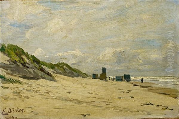 Am Nordseestrand Oil Painting by Eugen Gustav Duecker