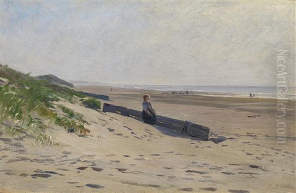 Am Strand Oil Painting by Eugen Gustav Duecker