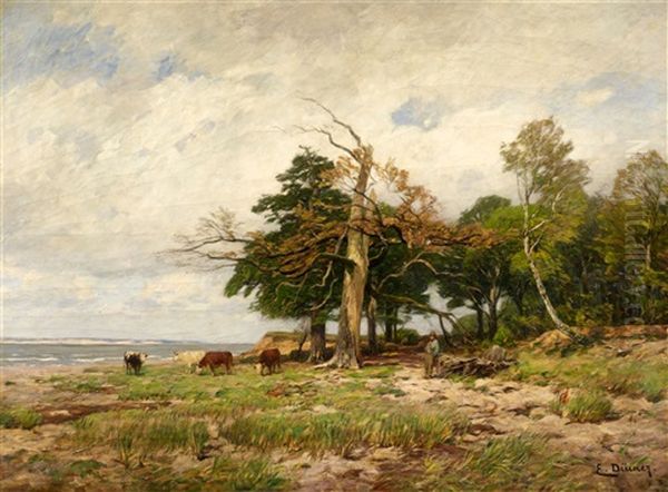 An Old Oak In Rugen by Eugen Gustav Duecker