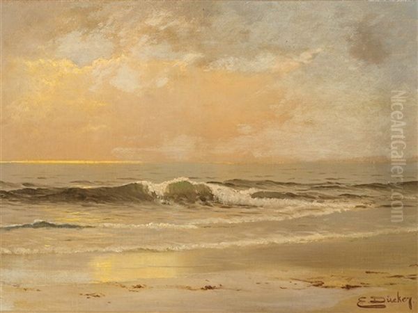 Morning Mood At The Sea Oil Painting by Eugen Gustav Duecker