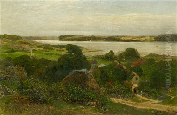 Dorf An Der Ostseekuste (rugen?) Oil Painting by Eugen Gustav Duecker