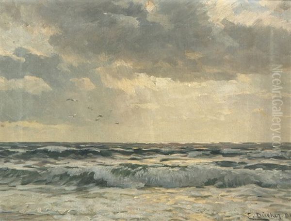 The Tide Oil Painting by Eugen Gustav Duecker