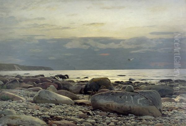 Meeresbrandung Bei Cap Arcona Auf Rugen Oil Painting by Eugen Gustav Duecker