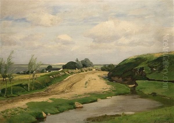 Heidelandschaft Oil Painting by Eugen Gustav Duecker