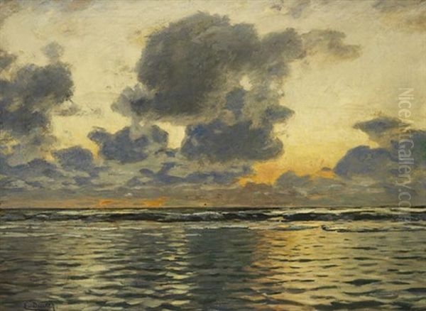 Abendstimmung An Der Nordsee Oil Painting by Eugen Gustav Duecker