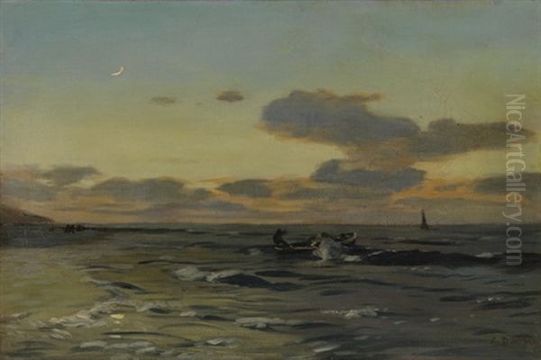 Abend An Der Ostsee Oil Painting by Eugen Gustav Duecker